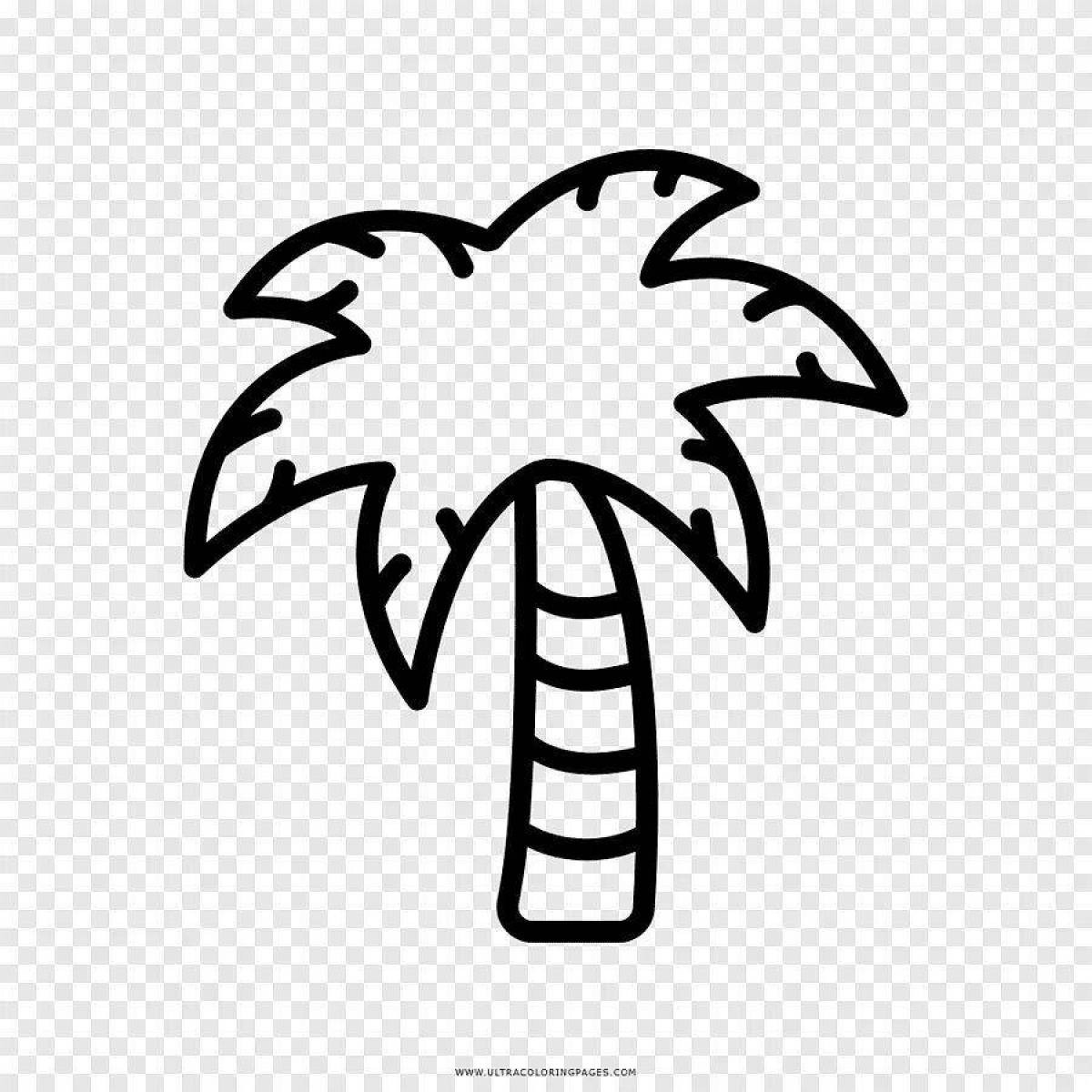 Cool palm tree coloring page for kids