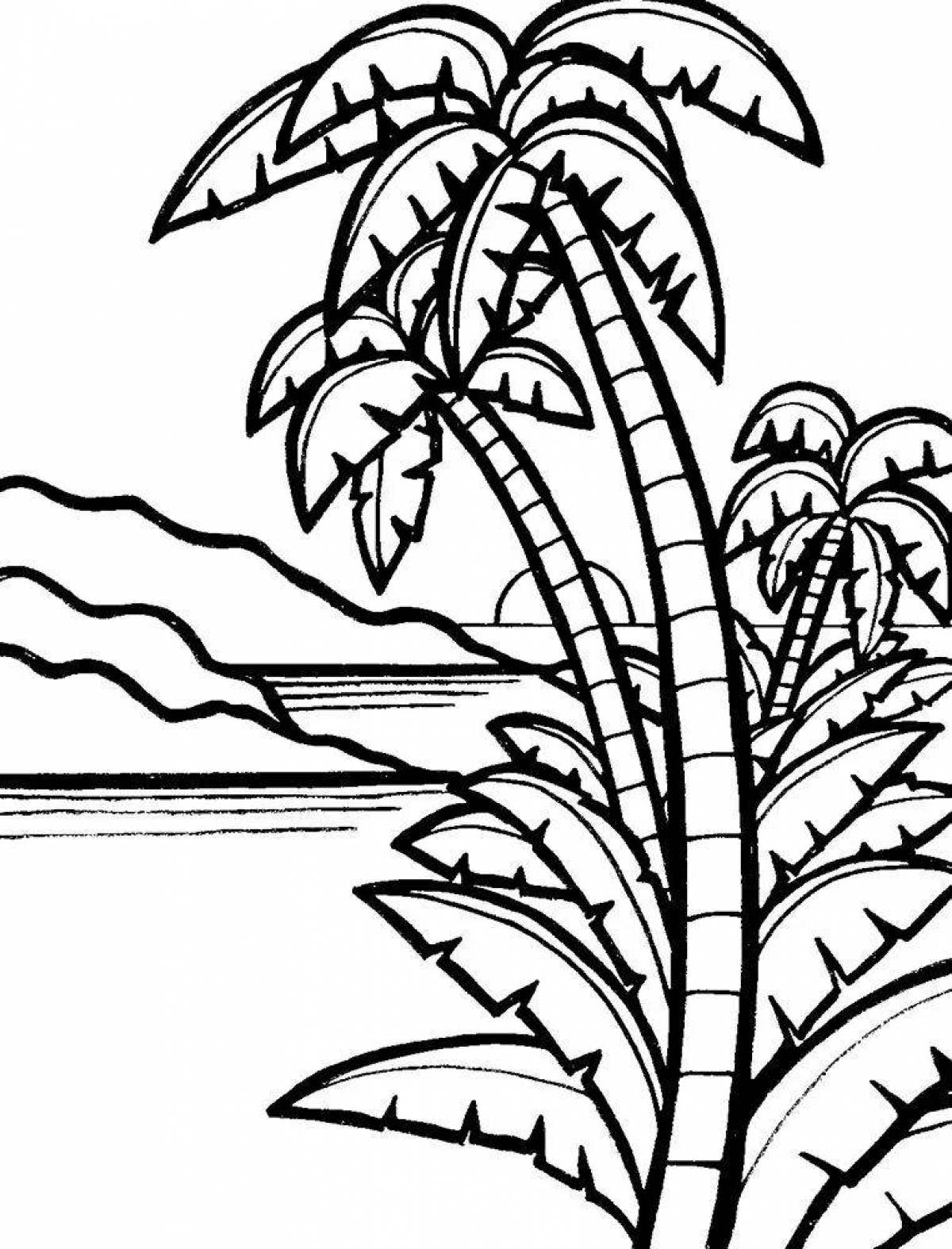 Creative palm coloring book for kids