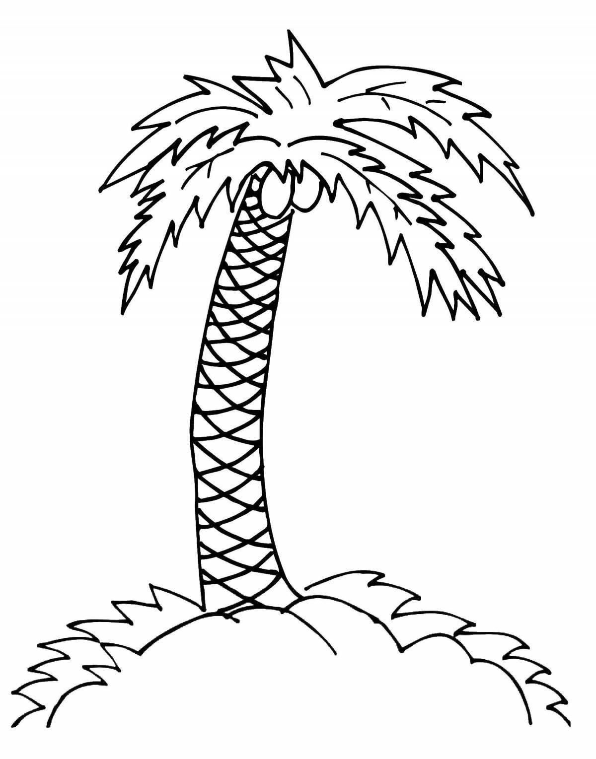 Странная раскраска пальма для детей