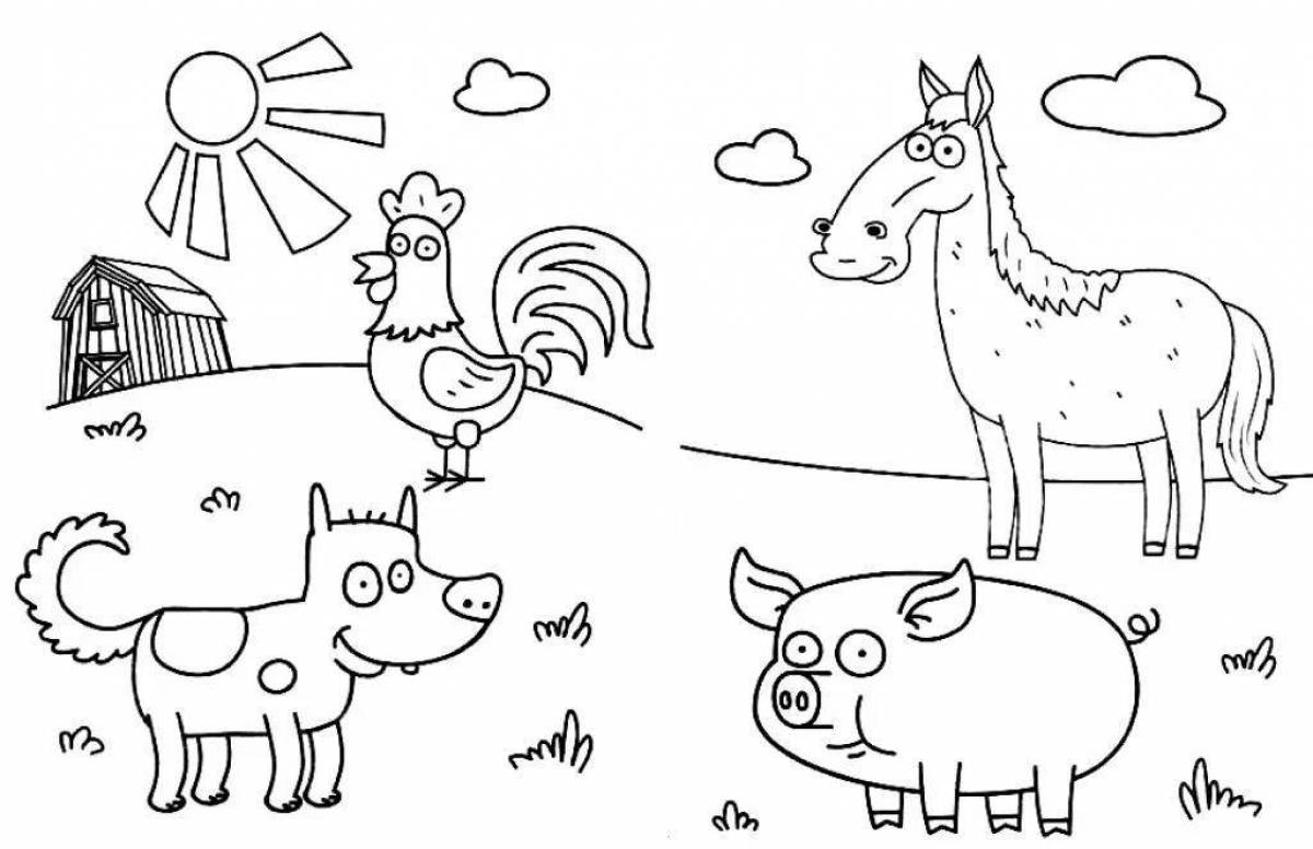Playful blue tractor coloring page