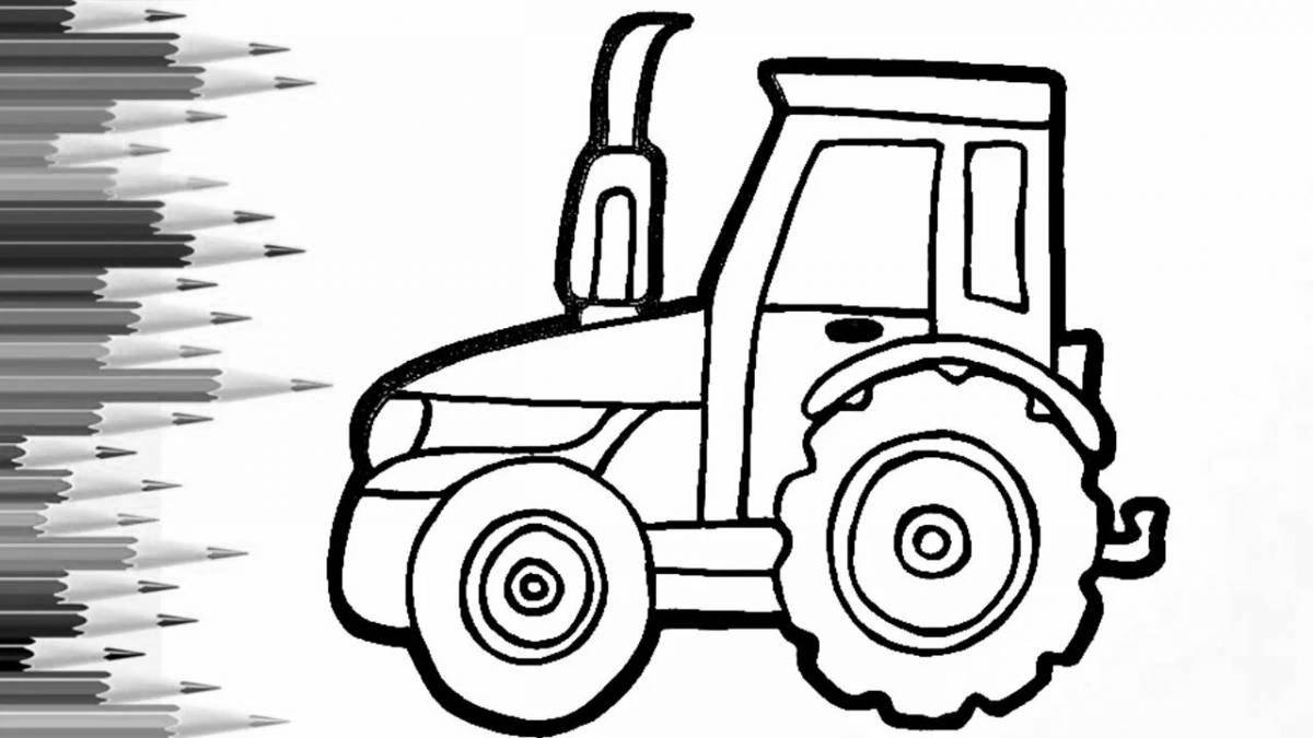 Gorgeous blue tractor coloring page