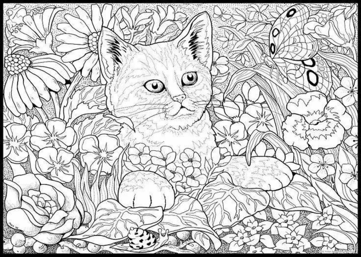 Coloring bright cat by numbers