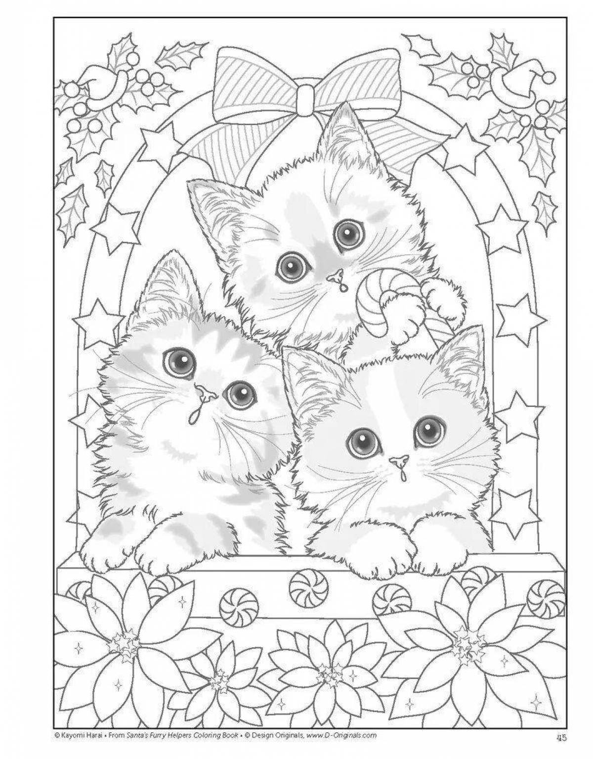 Great cat coloring by numbers