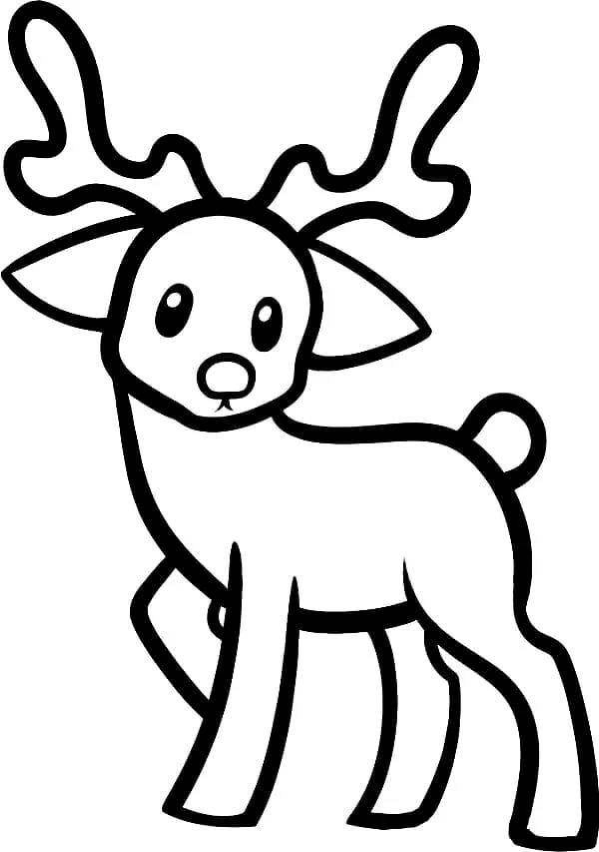 Adorable deer coloring book for kids