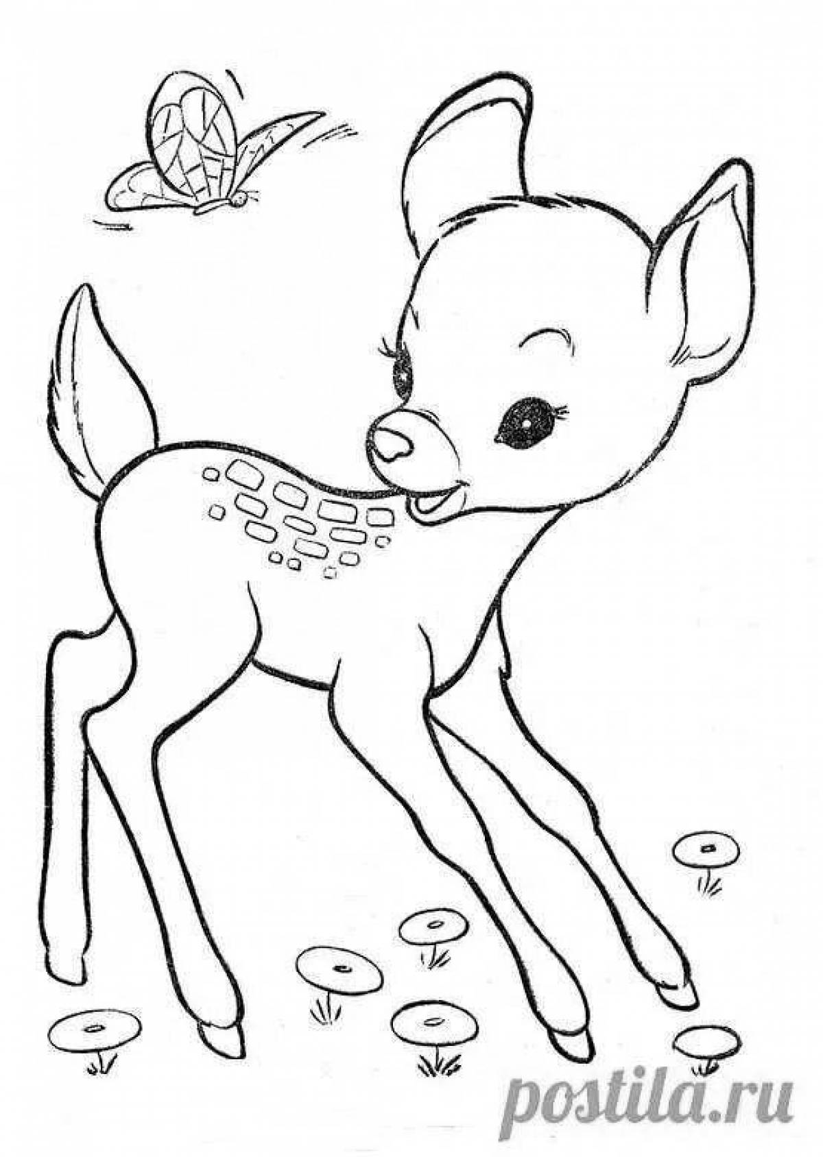 Bright coloring deer for children