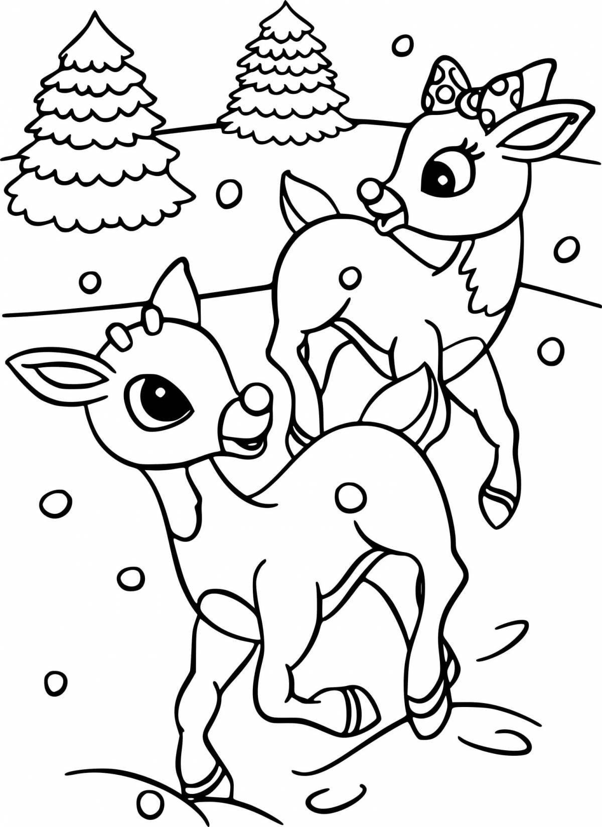Sweet deer coloring book for kids