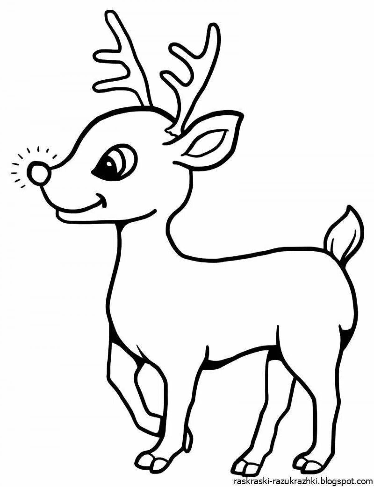 Glowing deer coloring book for kids