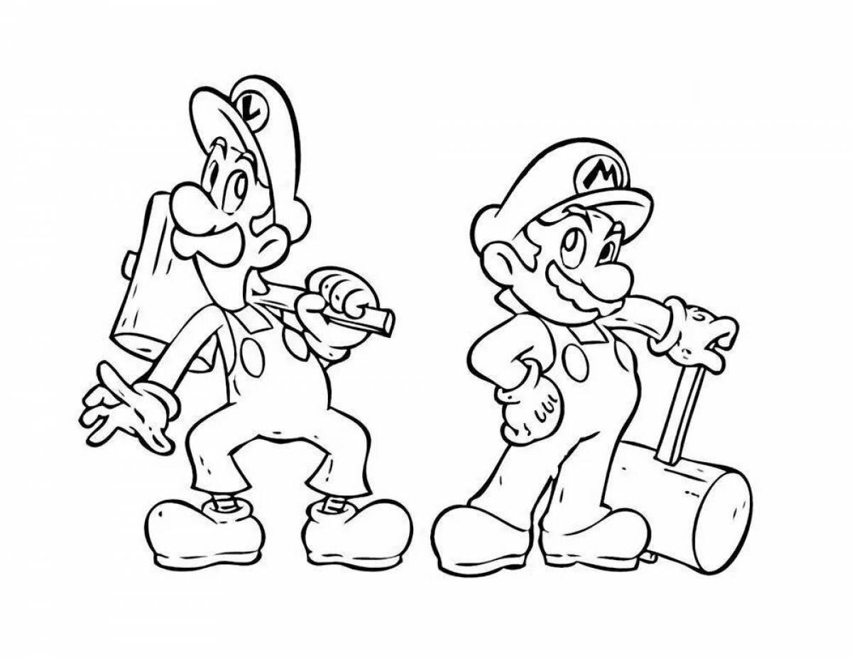 Coloring pages luigi and mario