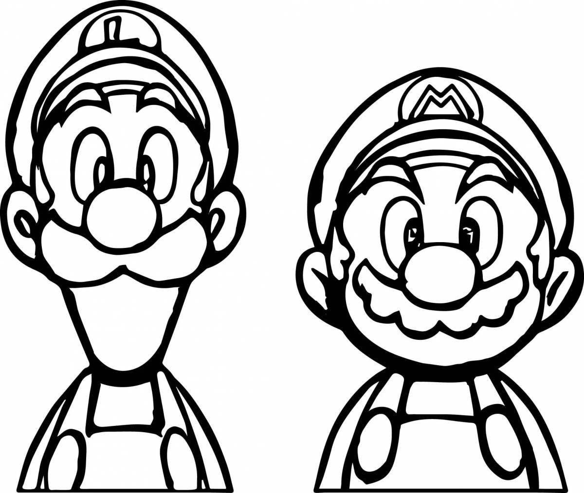 Coloring lively luigi and mario