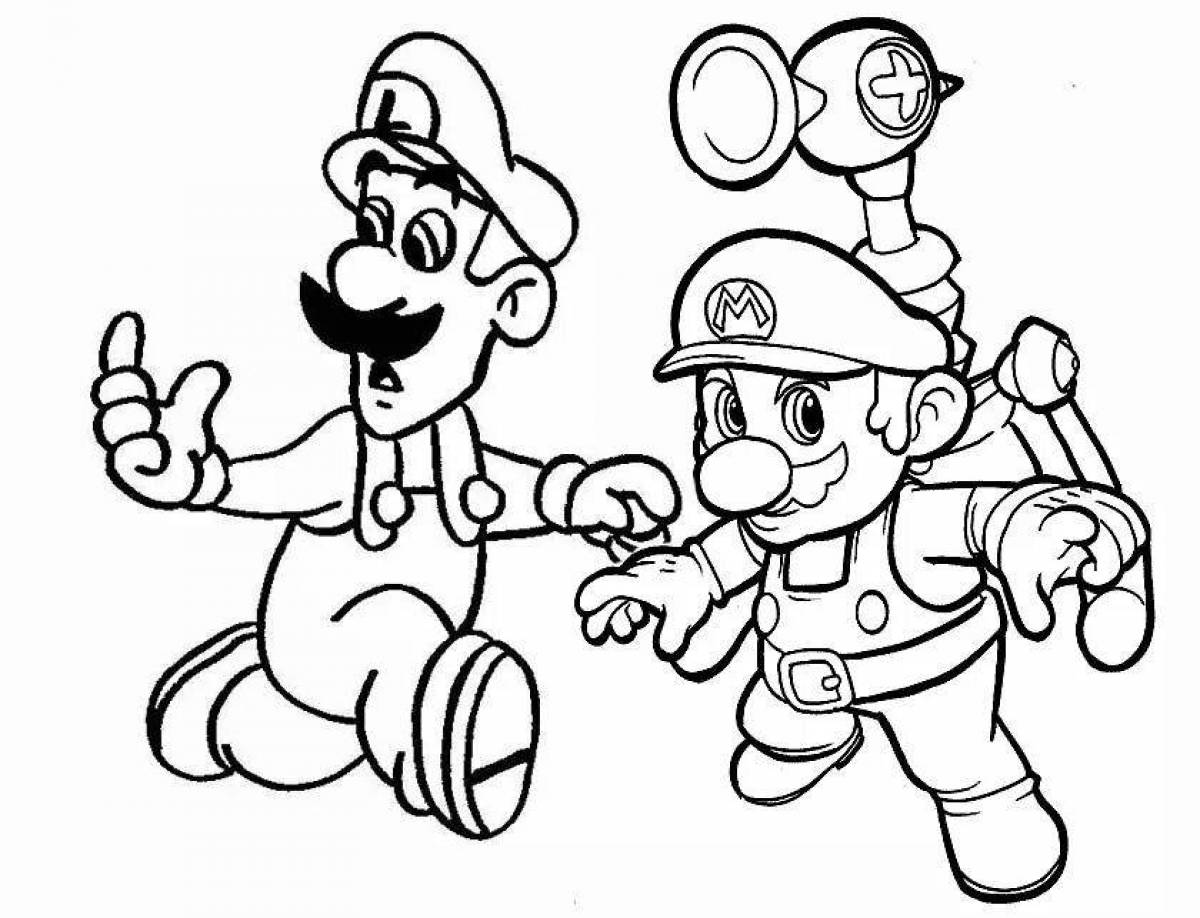 Great luigi and mario coloring pages