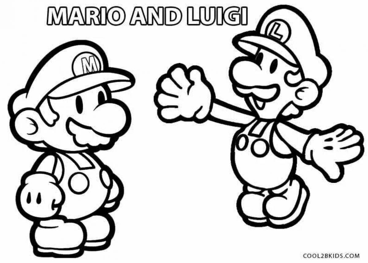 Fancy luigi and mario coloring pages