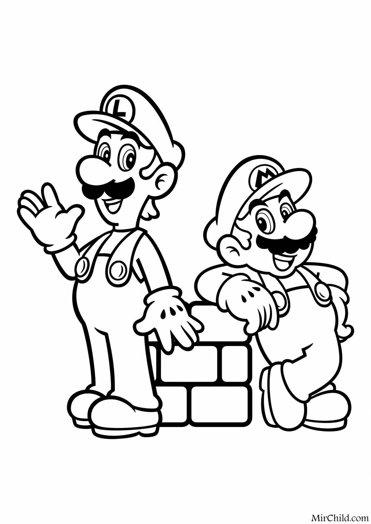 Luigi and mario coloring page