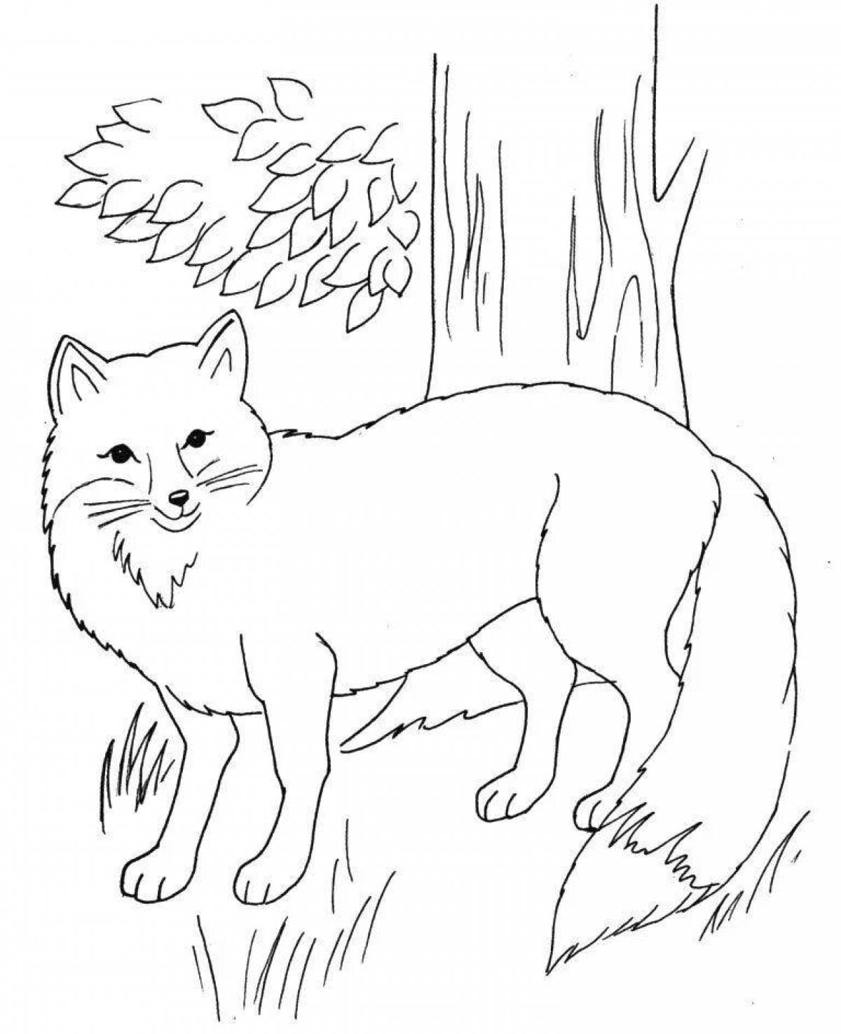 Cunning fox coloring page