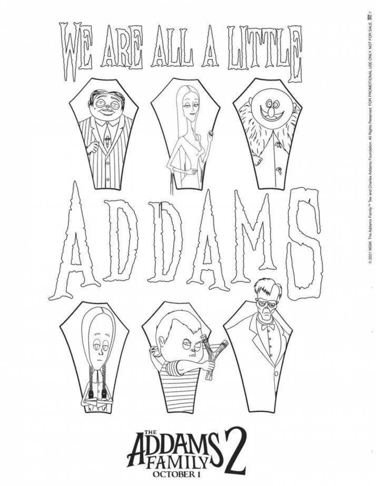Chilling addams family coloring book