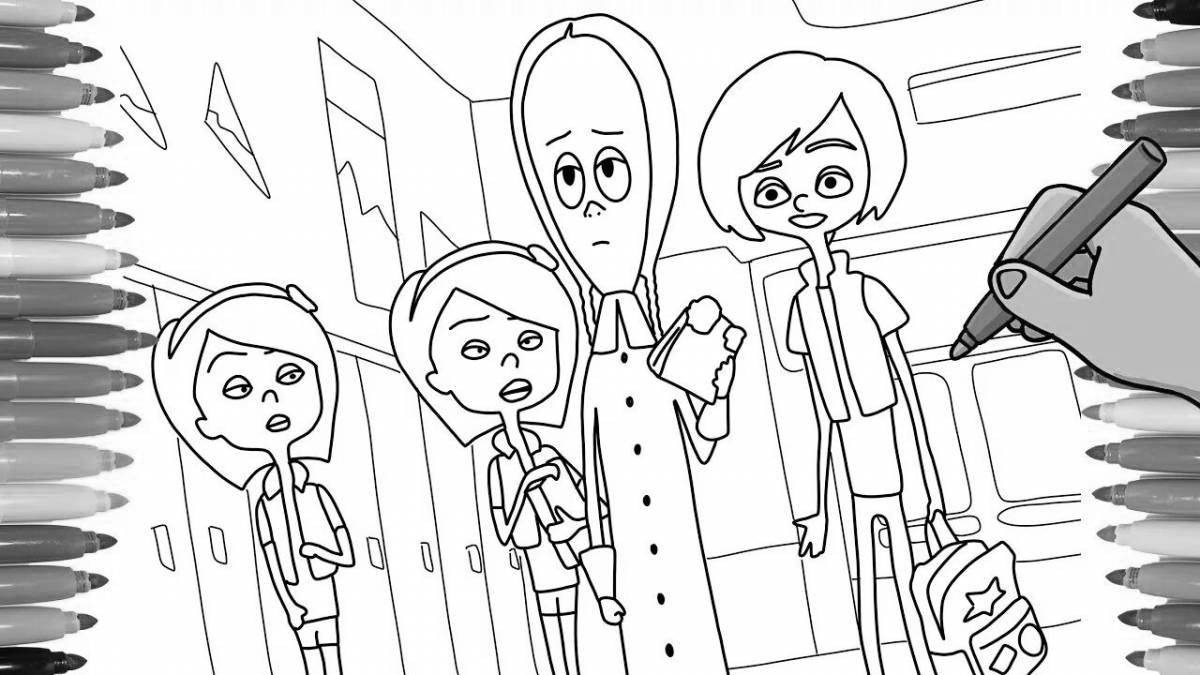 Spooky Addams Family coloring book