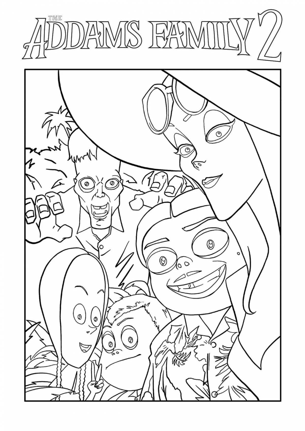 Ghoulish Addams Family coloring book