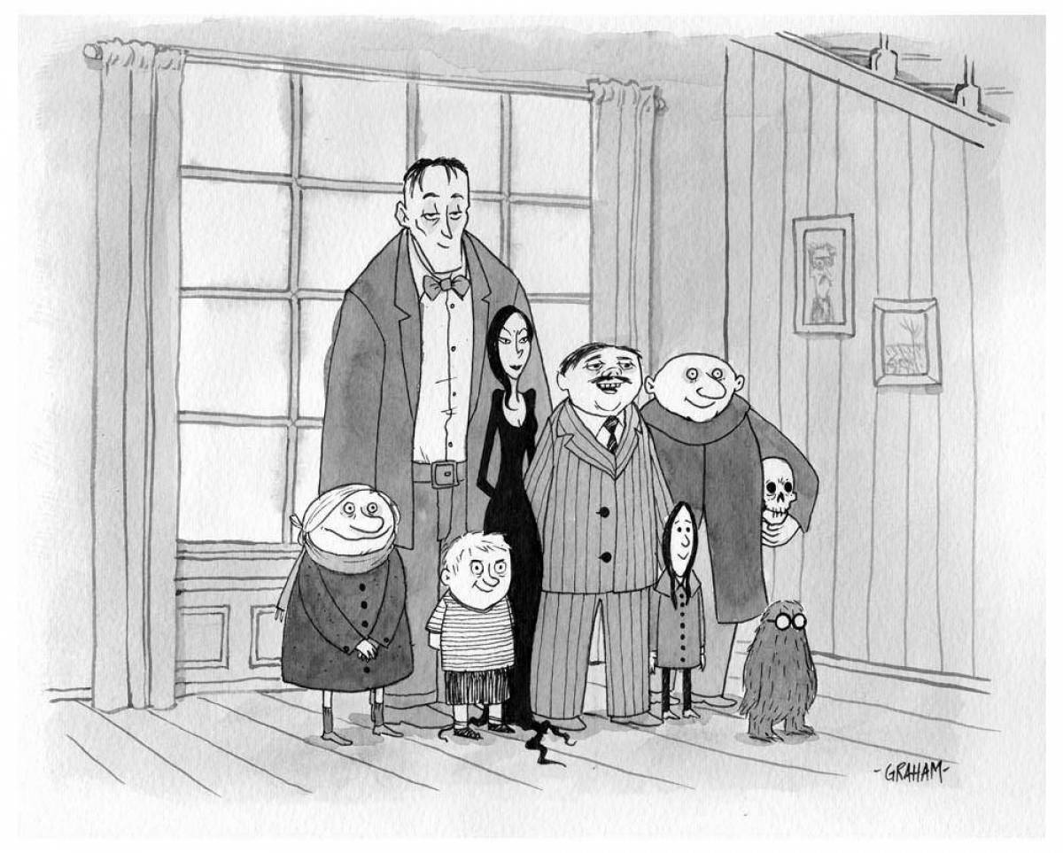 Fun Addams family coloring book