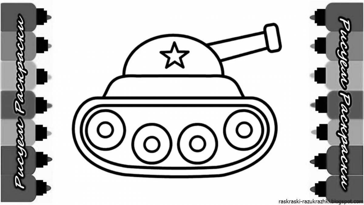 Fun tank coloring for kids