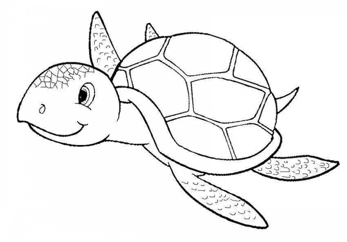 Причудливая черепаха-раскраска для детей