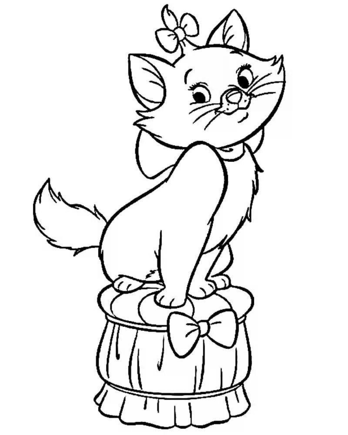 Attractive kitten coloring book for 5-6 year olds