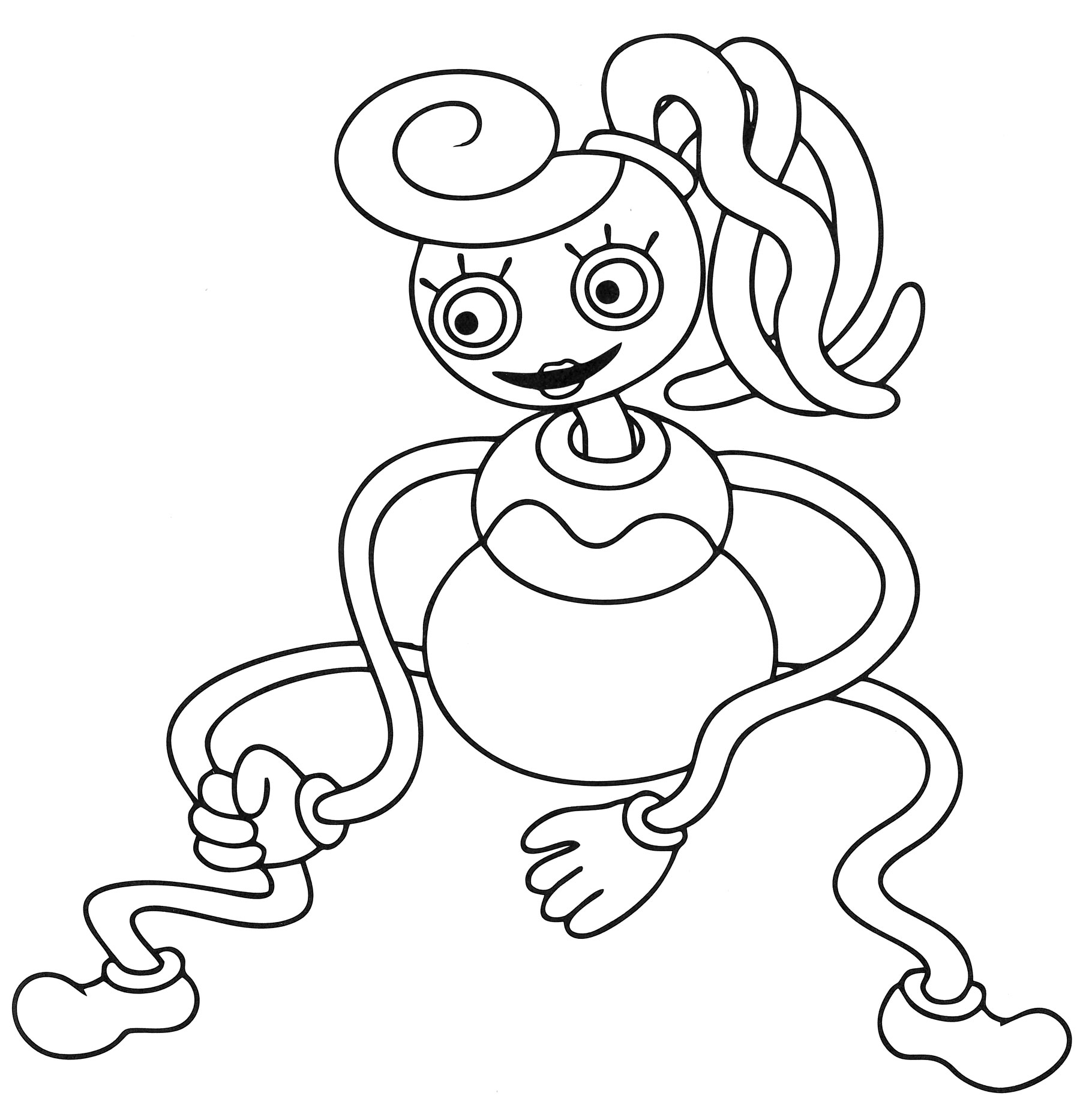 Funky coloring page mom long hagi wag legs