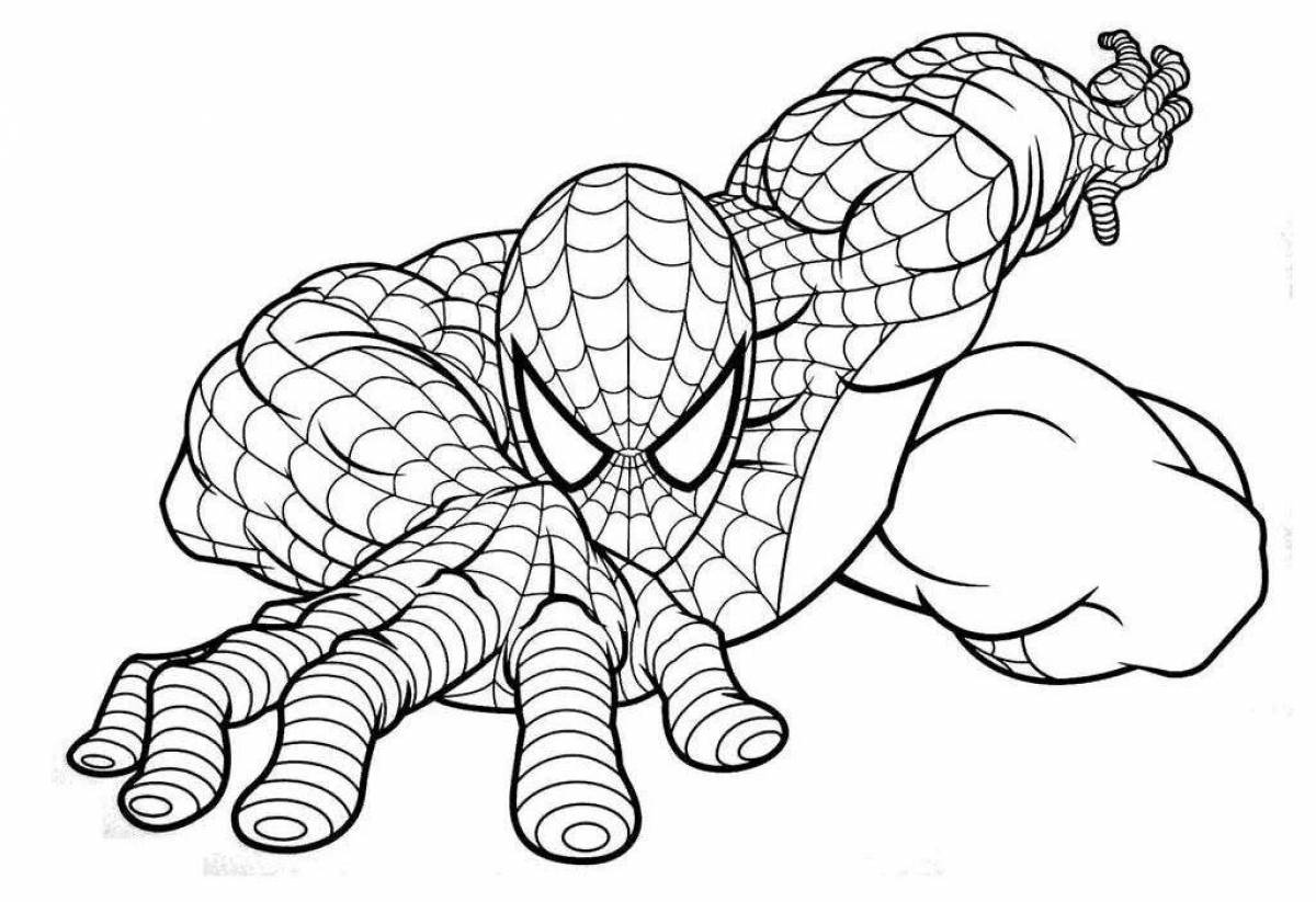 Fabulous Spiderman coloring pages for kids