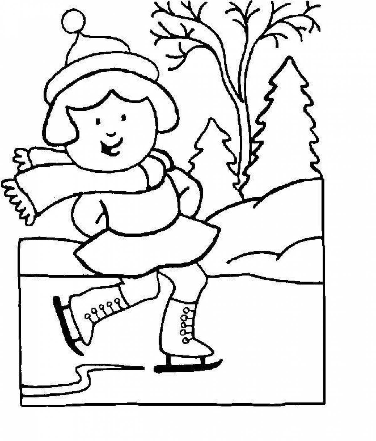 Glazed winter coloring page