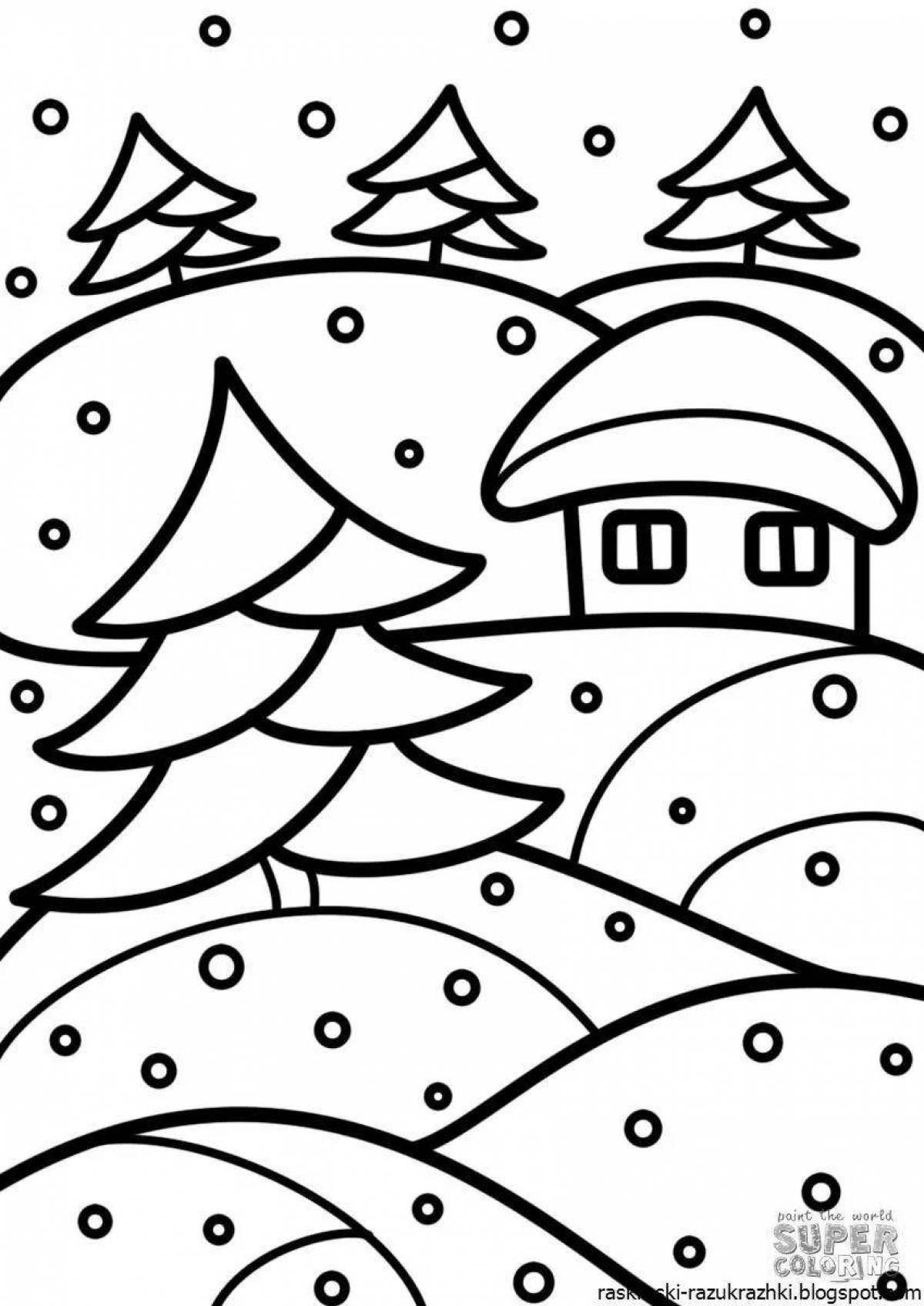 Excited winter coloring pages