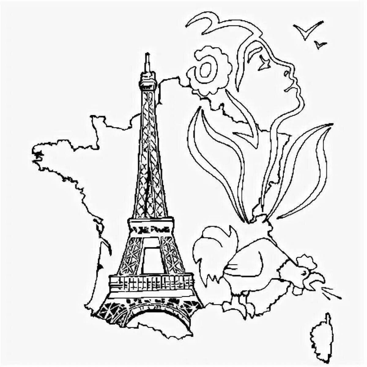 Coloring page dazzling paris