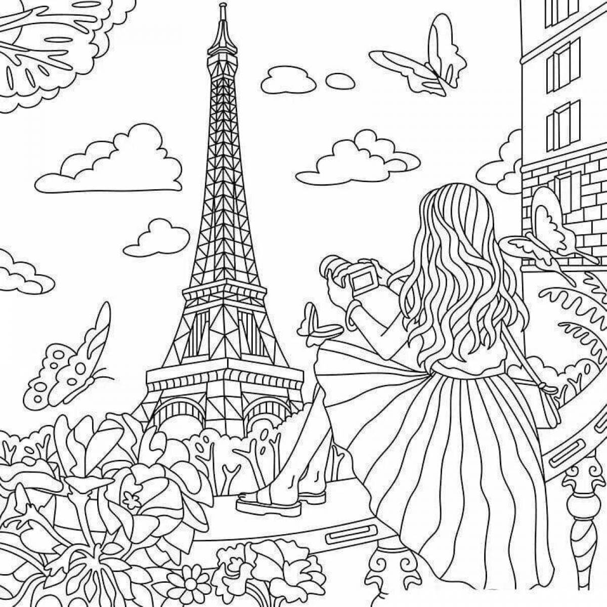 Раскраски для девочек Париж