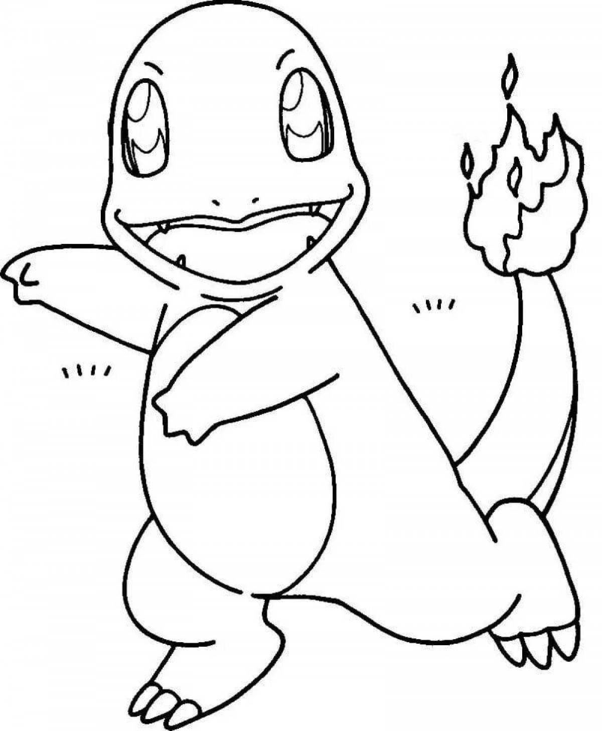 Colorful charmander coloring page