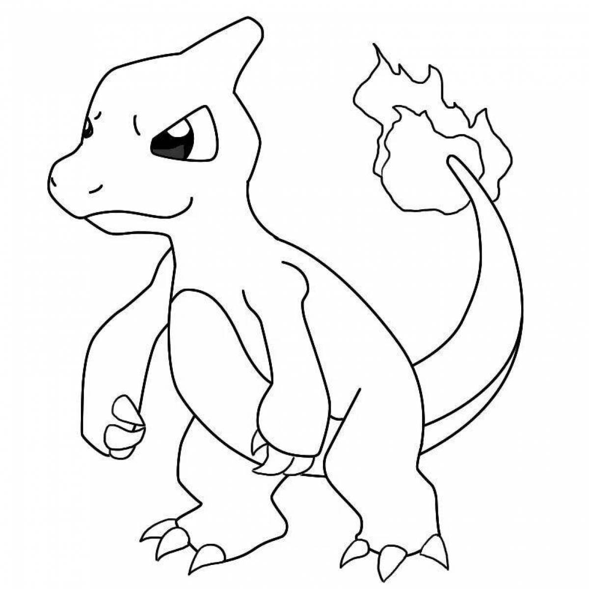 Cheerful charmander coloring page