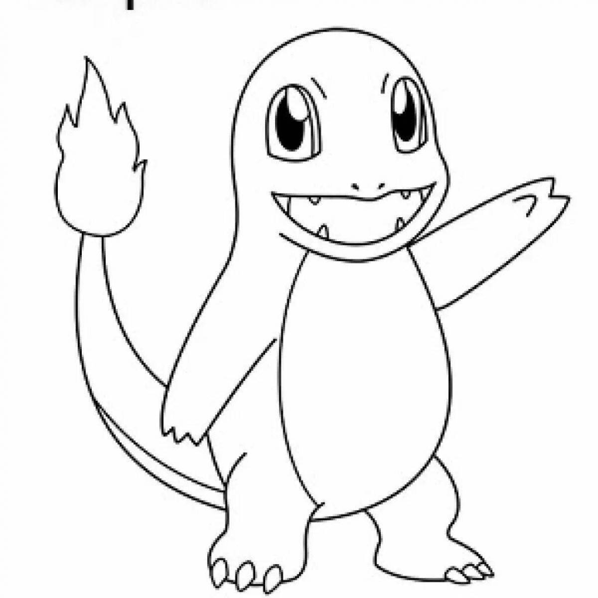 Sweet charmander coloring page