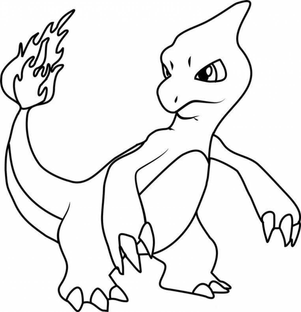 Gorgeous charmander coloring page