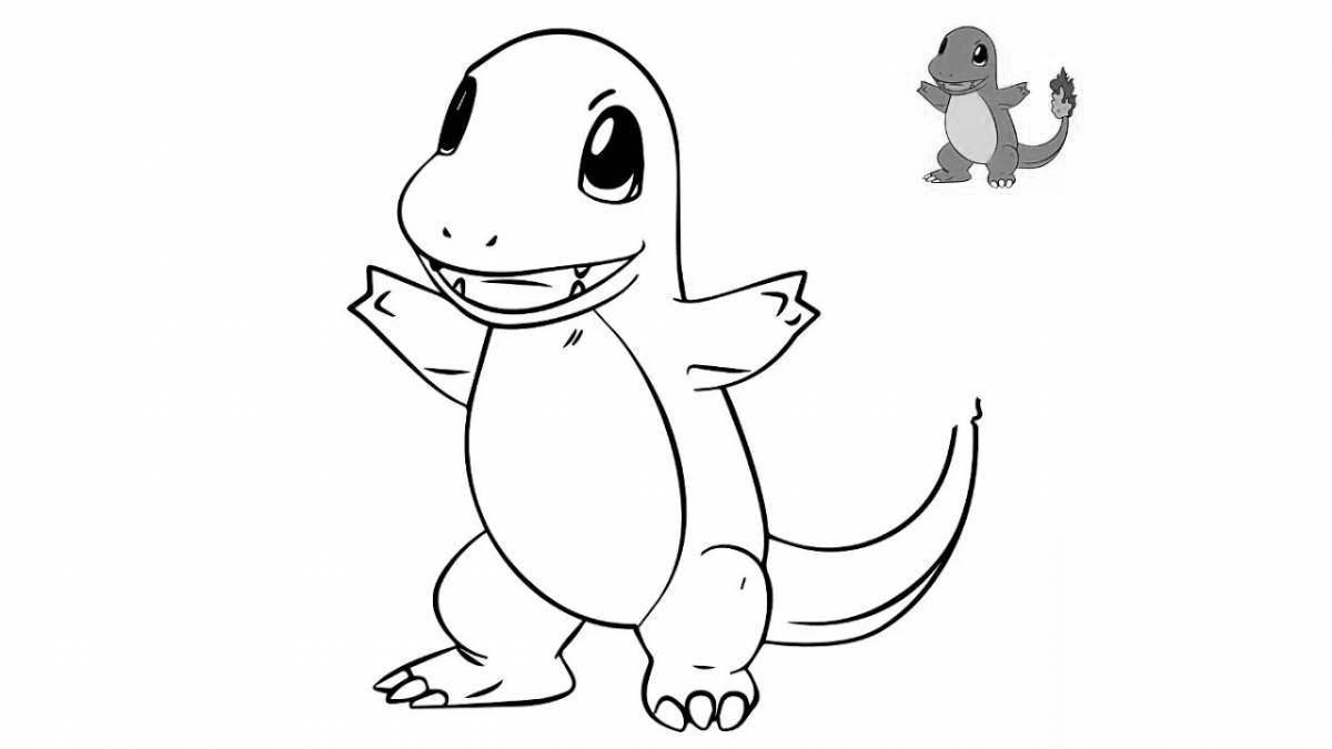 Exquisite charmander coloring page