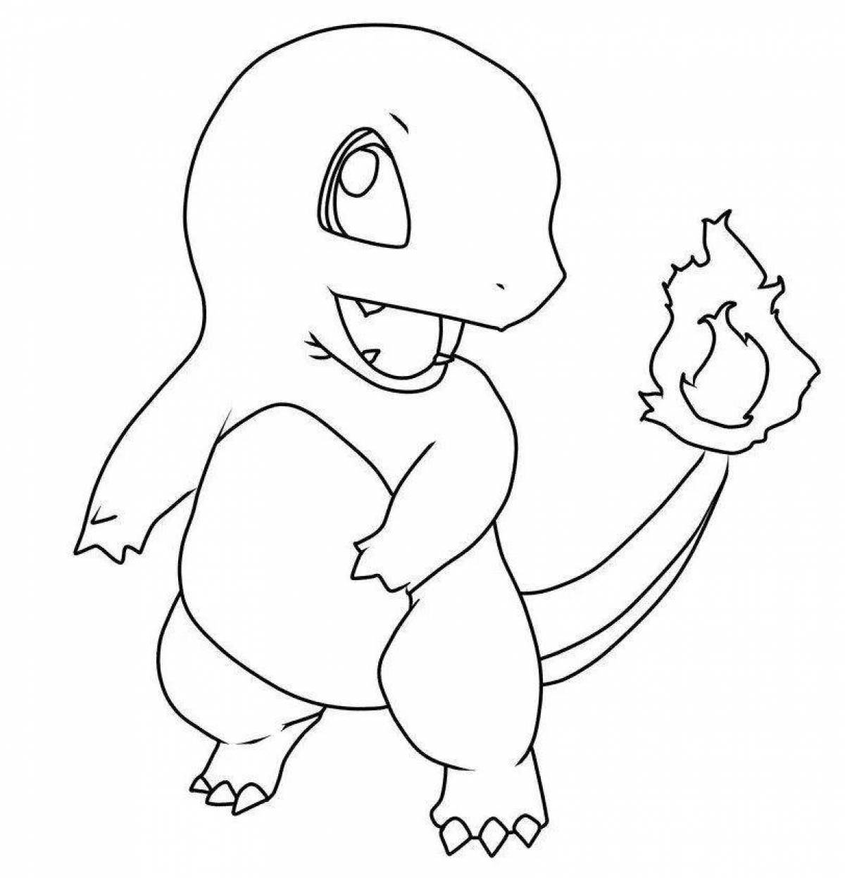 Coloring page graceful charmander