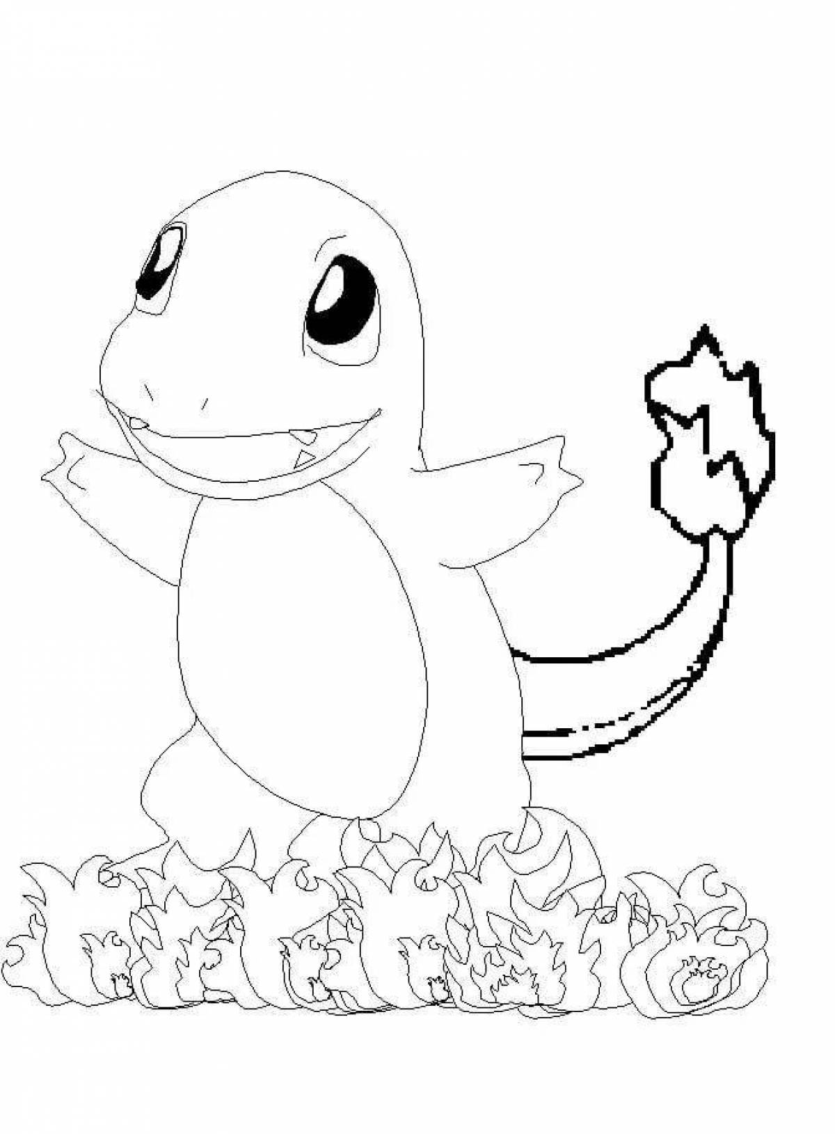 Cool charmander coloring page