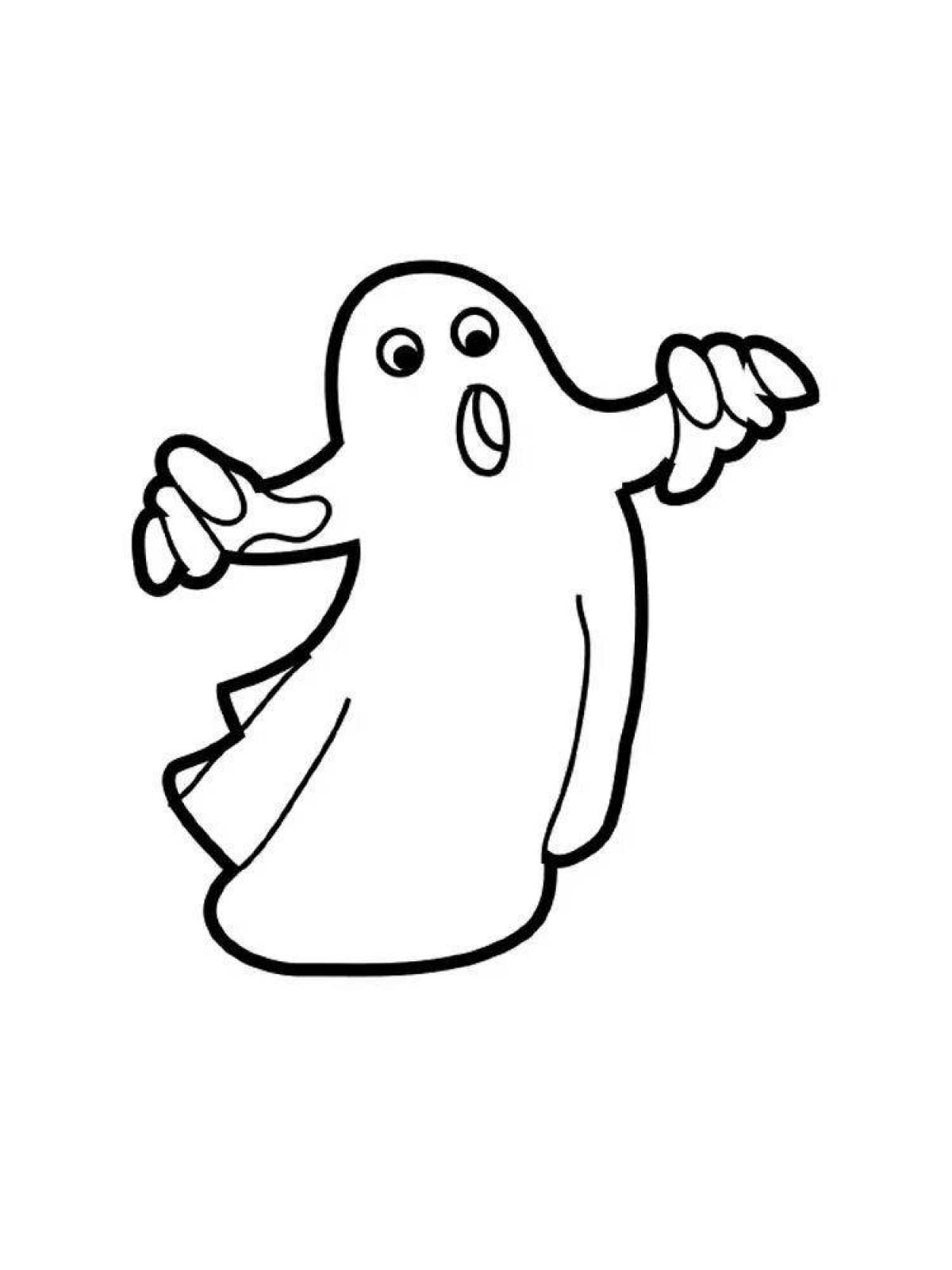 Gloomy ghost coloring page