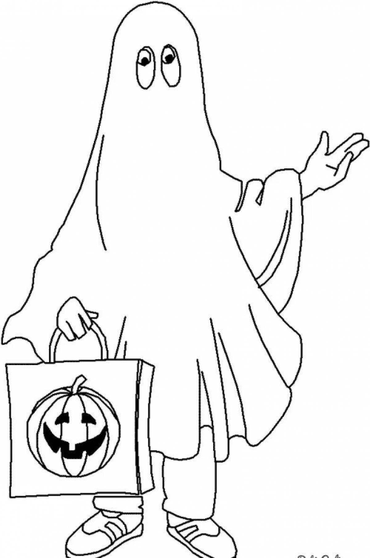 Menacing ghost coloring page