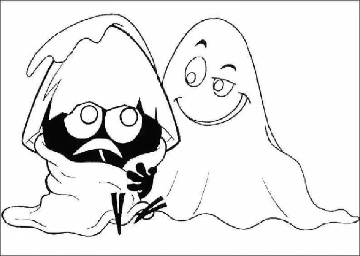 Strange ghost coloring page