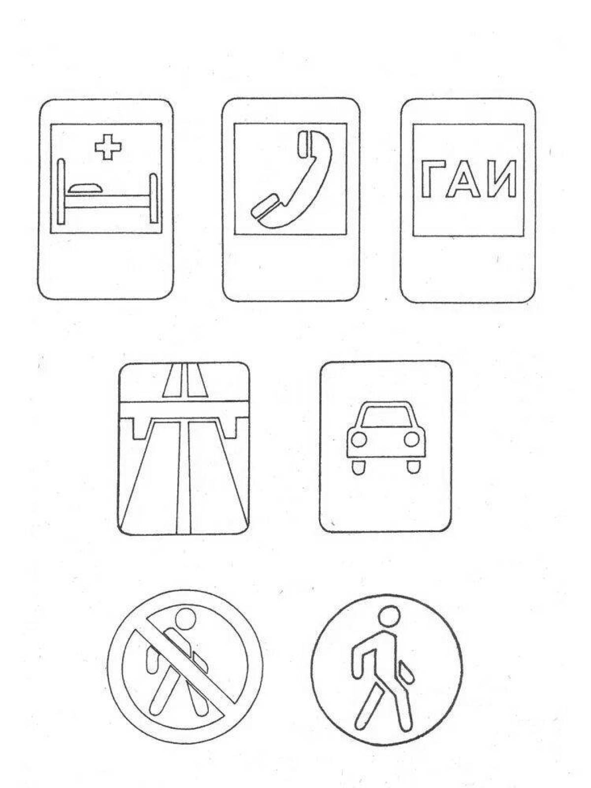 Playful coloring signs