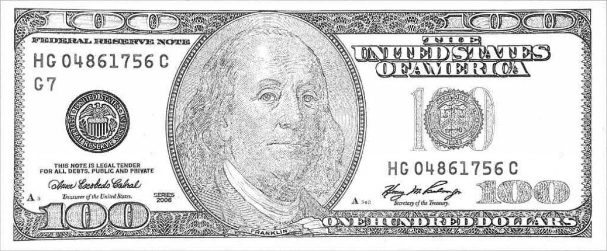 Фото Светящаяся раскраска доллар