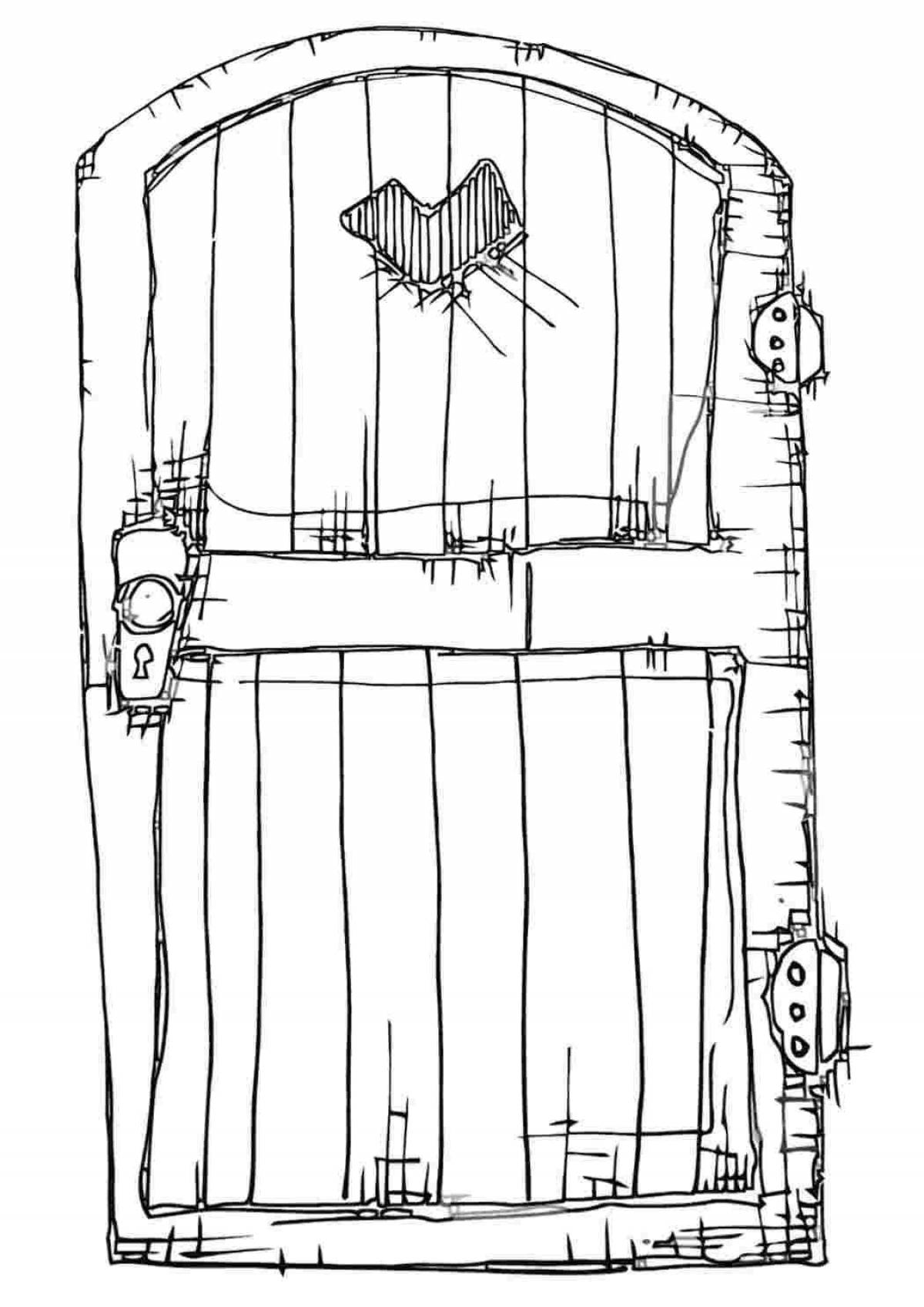 100 glowing doors coloring page