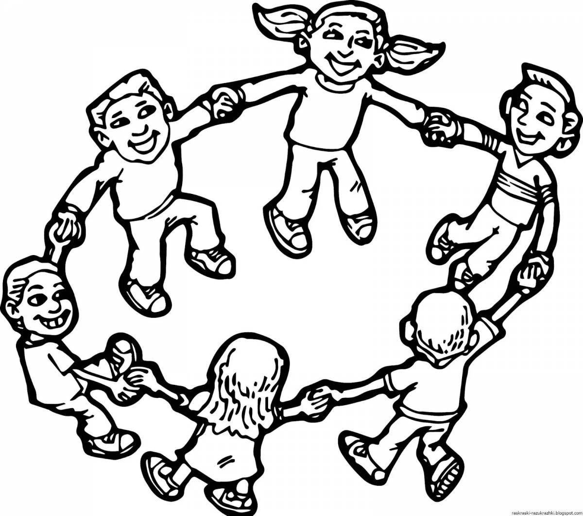 Violent children playing coloring pages