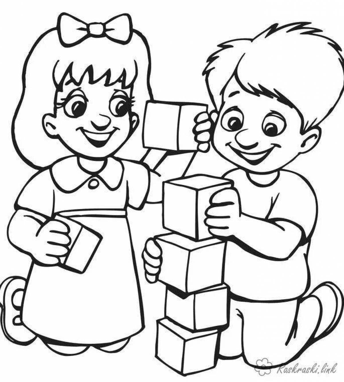 Coloured children's coloring pages