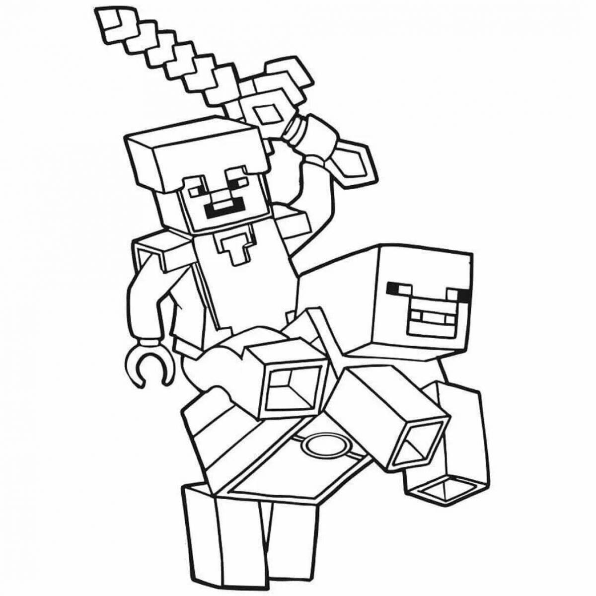 Minecraft fantasy coloring page