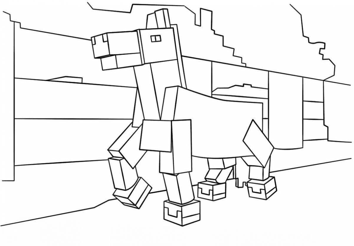 Awesome minecraft coloring page