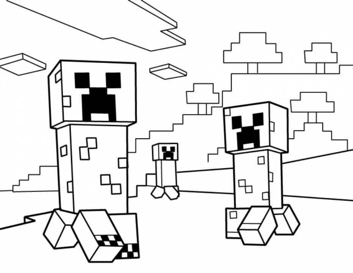 Beautiful minecraft coloring page