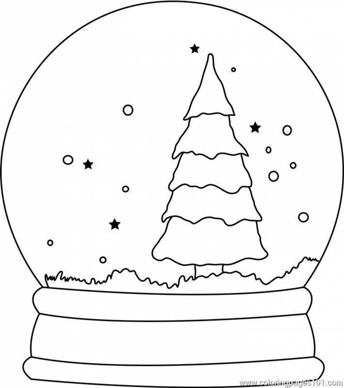 Holiday snowball coloring page