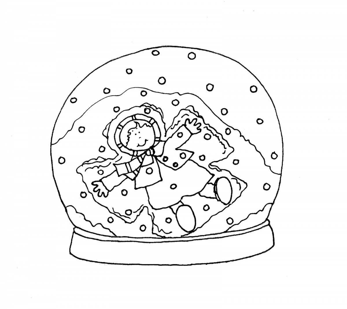 Coloring book joyful snowball